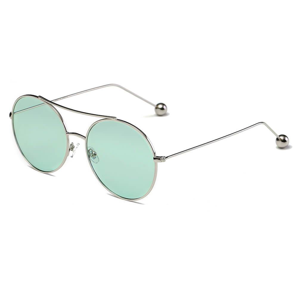 EUREKA | Unisex Round Tinted Lens Aviator Clear Glasses Balled Sunglasses