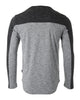 ZIMEGO Men's Fashion Color Block Long Sleeve Curved Hemline