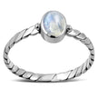 Twisted Rainbow Moonstone Sterling Silver Ring