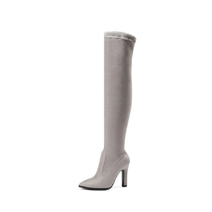 Over the Knee High Slip on Boots