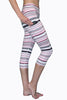 Pink Gray & Black Stripe - Pocket Capri