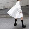 Hotaru Long Sleeve Pleated Shirt Dress - White