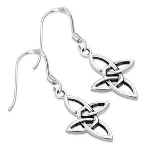 Boucles d'oreilles noeud celtique en argent massif