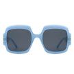 Emblazon - Women Oversize Flat Top Fashion Square Sunglasses