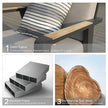 HIGOLD Emoti Aluminum Teak Patio Single Sofa - Series 6977