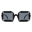 Luminite - Square Retro Irregular Frame Futuristic Fashion Tinted Sunglasses