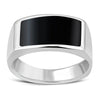 Bague en argent sterling avec pierre d'onyx noir