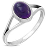 Amethyst Stone Sterling Silver Ring