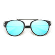 FRISCO | Modern Horn Rimmed Metal Frame Round Sunglasses