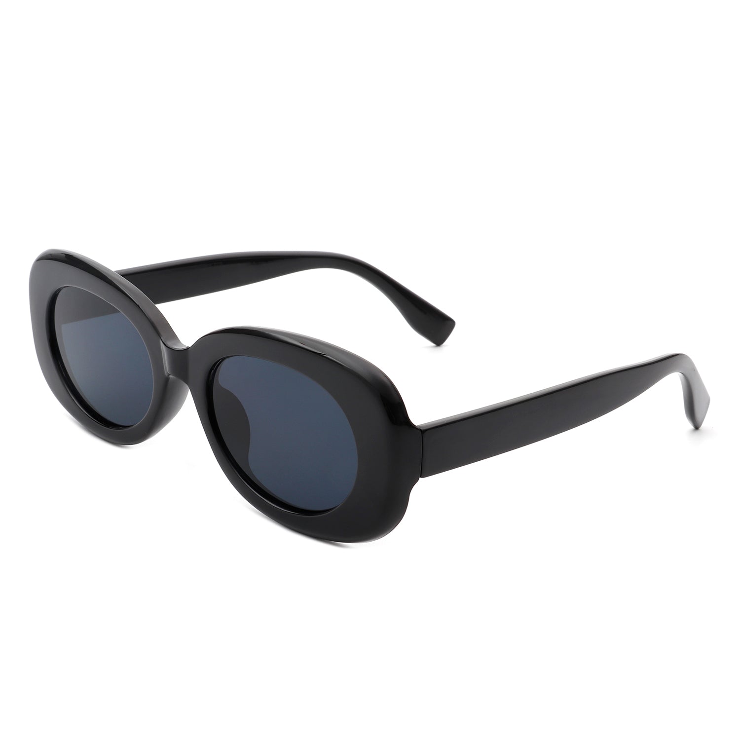 Nighting - Oval Retro 90s Round Narrow Vintage Sunglasses