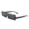 Kelestra - Retro Rectangular Narrow Semi Rimless Vintage Slim Fashion Sunglasses