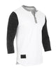 ZIMEGO Men's 3/4 Sleeve Black & White Baseball Henley