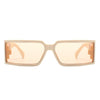 Daylumin - Rectangle Retro Chunky Square Wrap Around Sunglasses