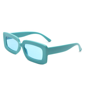 Celestra - Rectangle Flat Lens Fashion Tinted Square Sunglasses