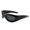 Albion - Oval Wrap Around Retro Round Fashion Sunglasses