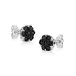 .925 Sterling Silver 1/4 Cttw Color Diamond Cluster Flower Earrings