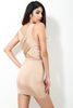 Solid Nude Fitted Party Dress