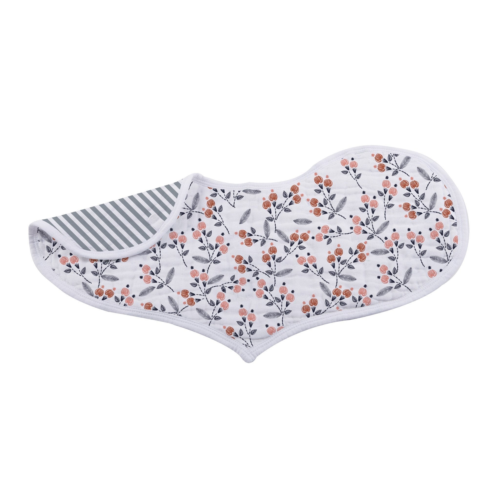 Bavoirs en forme de cœur en bambou floral Blooms, paquet de 2