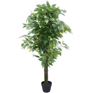 Bushy Artificial Ficus Tree 140cm - Dark Trunk