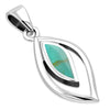 Turquoise Wavy Drop Silver Pendant