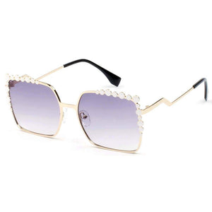 CHICO | Luxury Fashion Oversized Square Metal Frame Bubbles Sunglasses