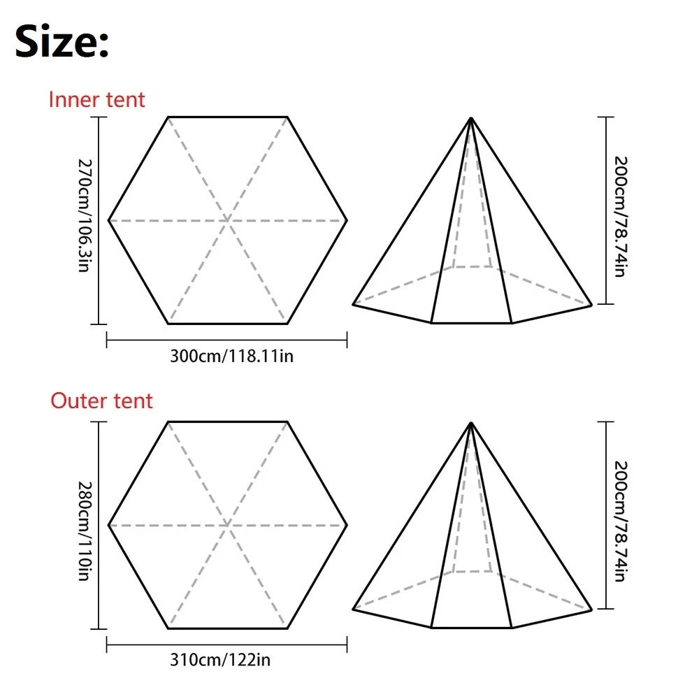 Tente Pyramide Extérieure 3-4 Personnes