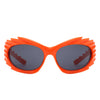 Nightgle - Lunettes de soleil de mode rectangulaires enveloppantes à pointes ovales de sport