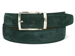 PAUL PARKMAN Ceinture en daim vert pour hommes (ID#B06-GREEN)