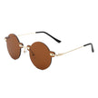 Crescent - Circle Retro Round Rimless Fashion Tinted Vintage Sunglasses