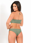 Zoey Bandeau Top & Classic Bottom - Khaki