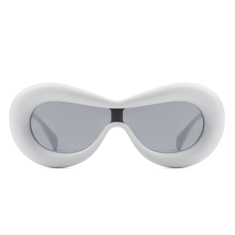 Argo - Oversized Y2K Inflated Frame One Piece Lens Sunglasses