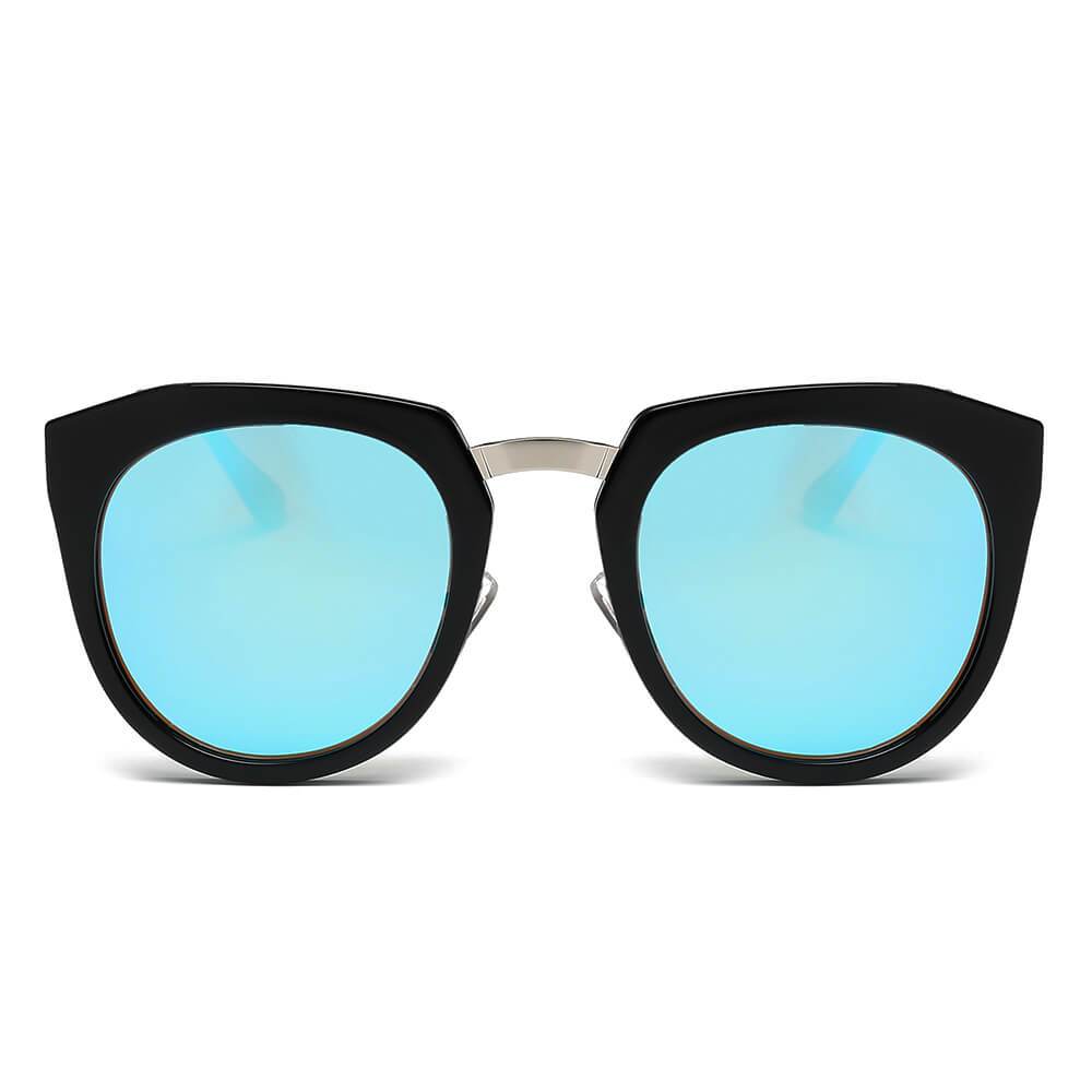 FERNDALE | Mirrored Polarized Lens Oversize Cat Eye Sunglasses