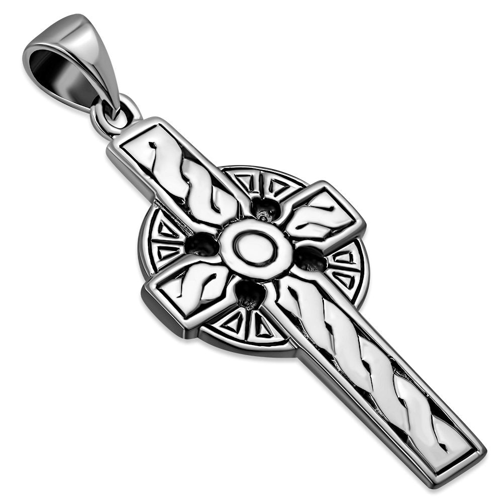 Large Celtic Cross Silver Pendant