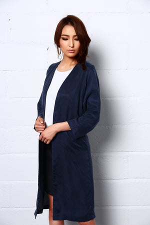 Manteau long Night Dance en bleu