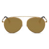 Bethel - Retro Mirrored Lens Teardrop Aviator Sunglasses