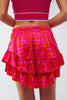 Short avec ourlet à volants à imprimé zèbre en orange et fuchsia