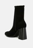 Candid High Ankle Flared Block Heel Boots