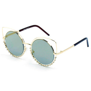 Holland - Pearl-Studded Cut-Out Cat Eye Princess Sunglasses