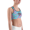 Women's Moisture Wicking Olivia III Rise & Go Sports Bra (White & Black Piping)