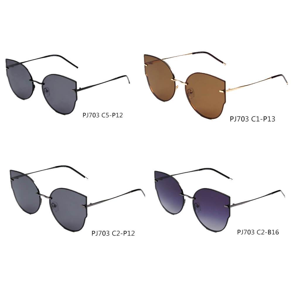 CUENCA | Women Polarized Flat Lens Round Designer Cat Eye Sunglasses