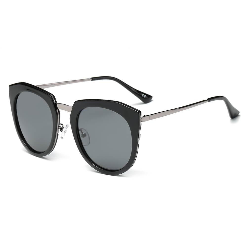 FERNDALE | Mirrored Polarized Lens Oversize Cat Eye Sunglasses