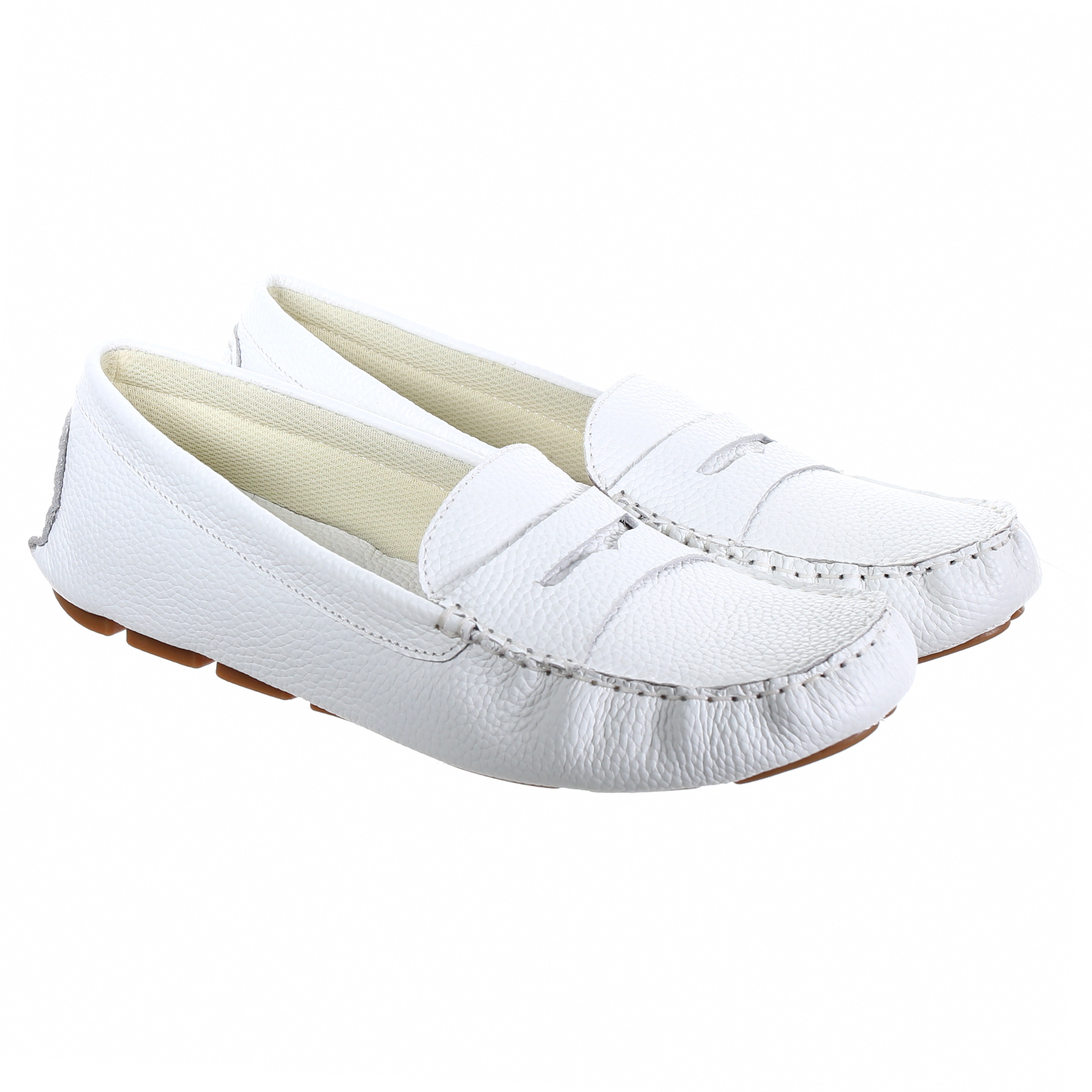 PP Leather Driver Shoes (White)