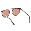 FRISCO | Modern Horn Rimmed Metal Frame Round Sunglasses