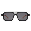 Bluebird - Retro Square Flat Top Brow-Bar Fashion Sunglasses