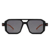 Bluebird - Retro Square Flat Top Brow-Bar Fashion Sunglasses