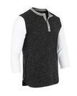 ZIMEGO Men's 3/4 Sleeve Black & White Baseball Henley