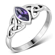 Silver Celtic Ring Set W/ Amethyst Stone