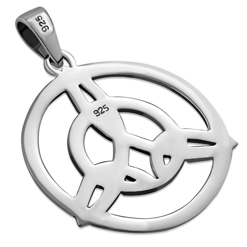 Pendentif rond en argent de la Trinité Celtique