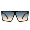 Vitalize - Oversize Retro Square Flat Top Tinted Fashion Women Sunglasses