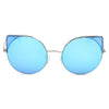 Dublin- Women Mirrored Lens Round Cat Eye Sunglasses